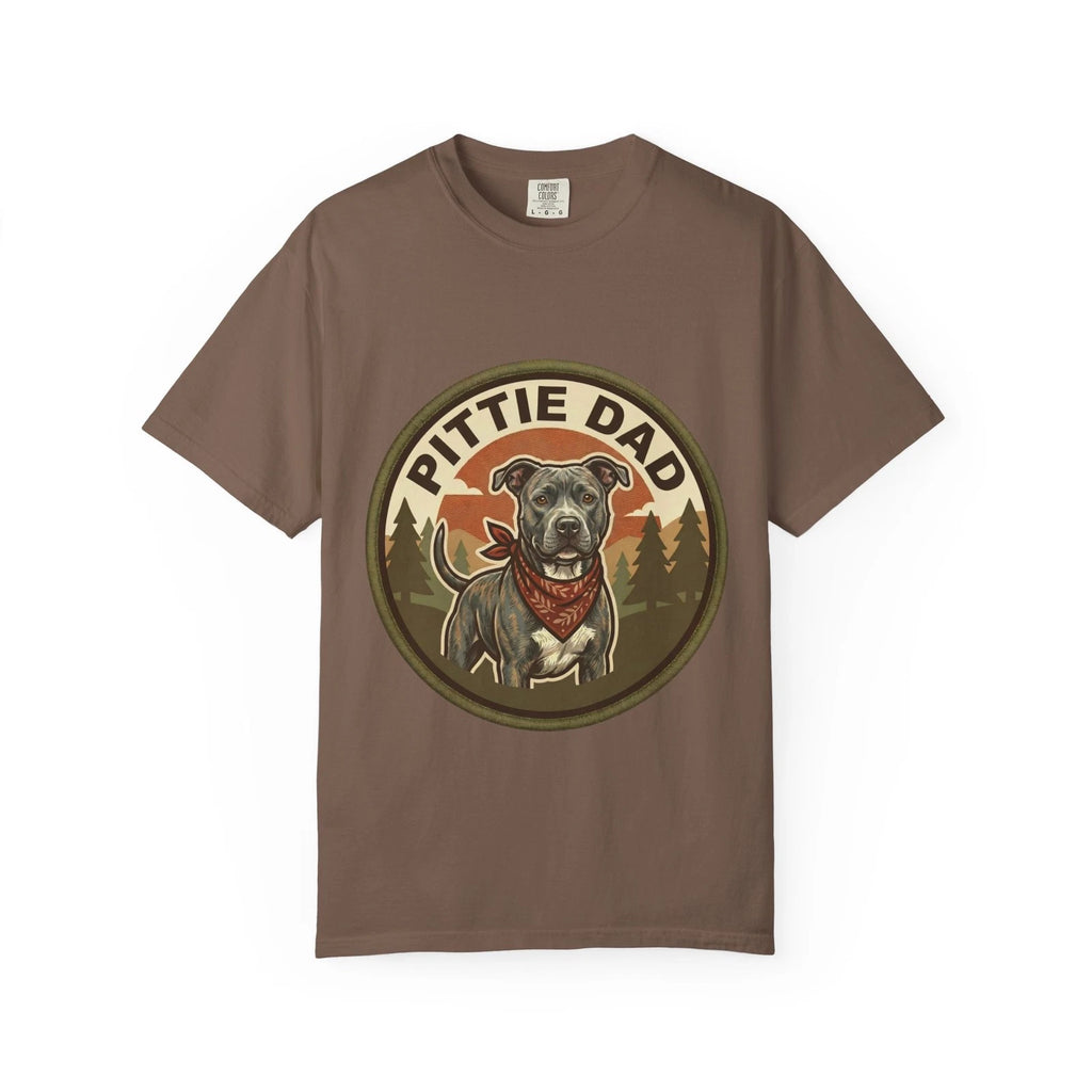 Pitbull Dad T-Shirt Pittie Rescue Dog Gift Men Graphic Tee Fathers Day Vintage