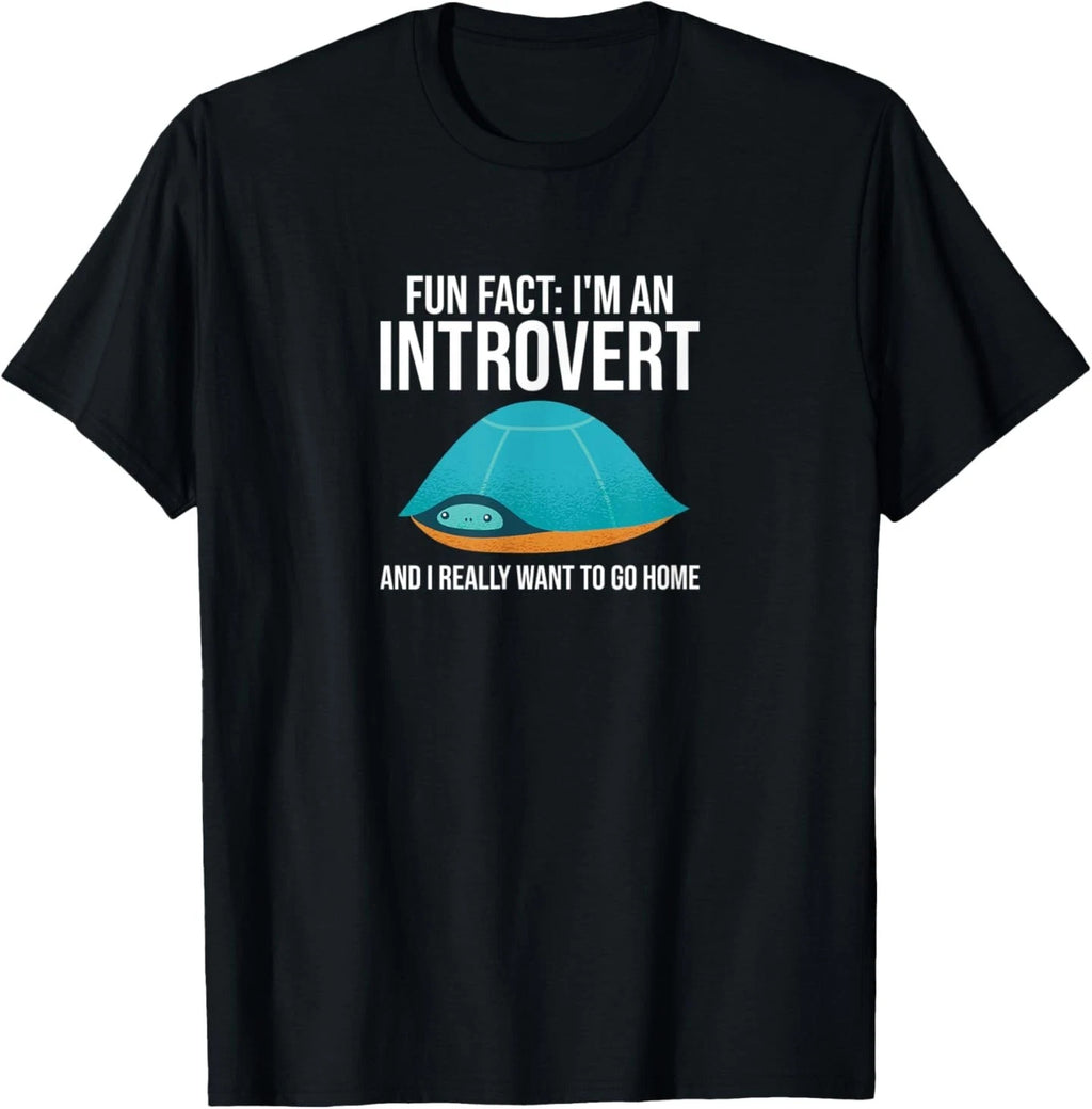 Fun Fact I'm an Introvert and I Want to Go Home Turtle House T-Shirt