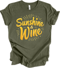 "Sunshine and Wine Retro Design | Summer Vibes Gift | Vintage Aestheti... T-shir
