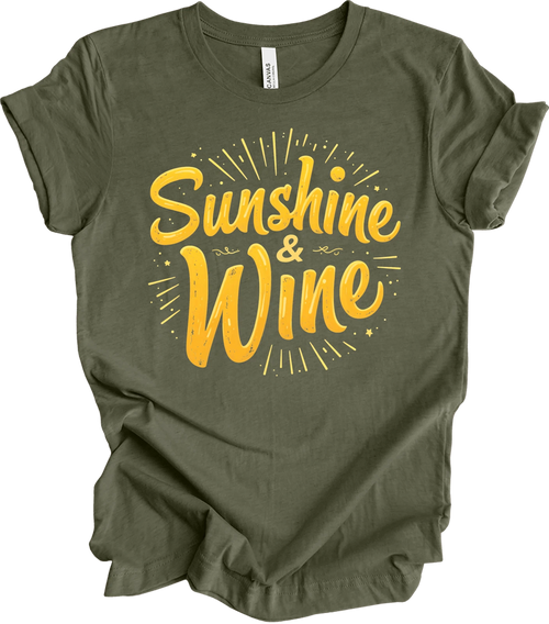 "Sunshine and Wine Retro Design | Summer Vibes Gift | Vintage Aestheti... T-shir