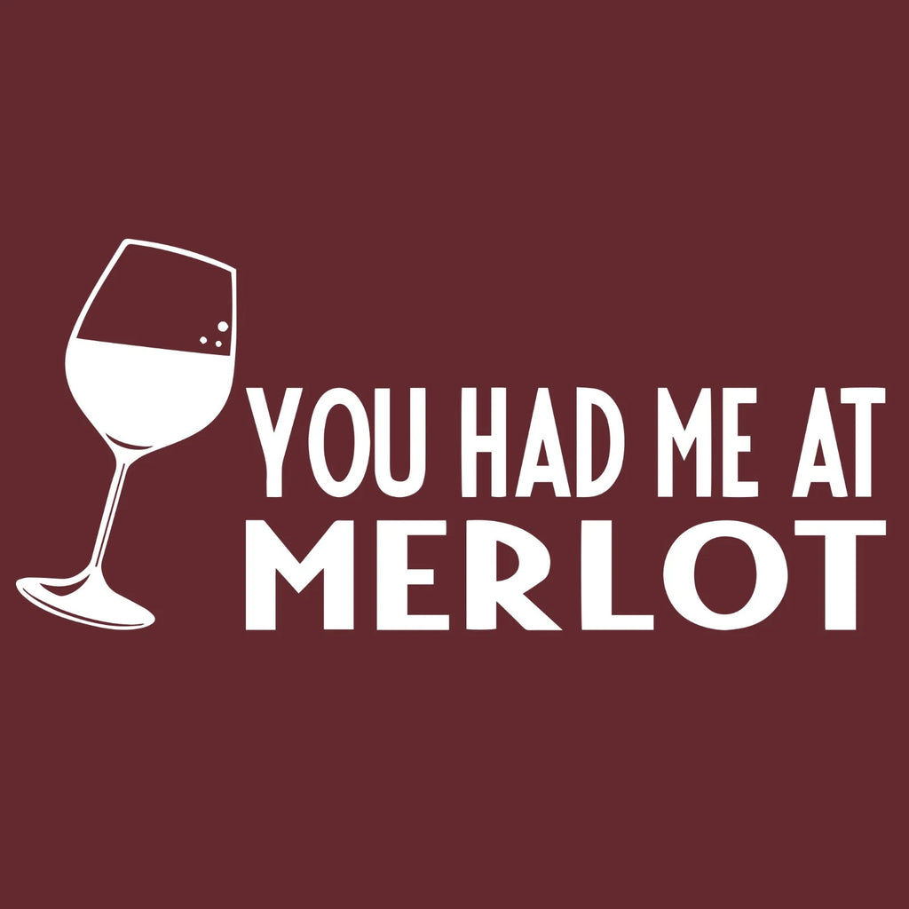 Funny Wine Shirt You Had Me At Merlot Humor Graphic Tee Vineyard Gift SM-5XL