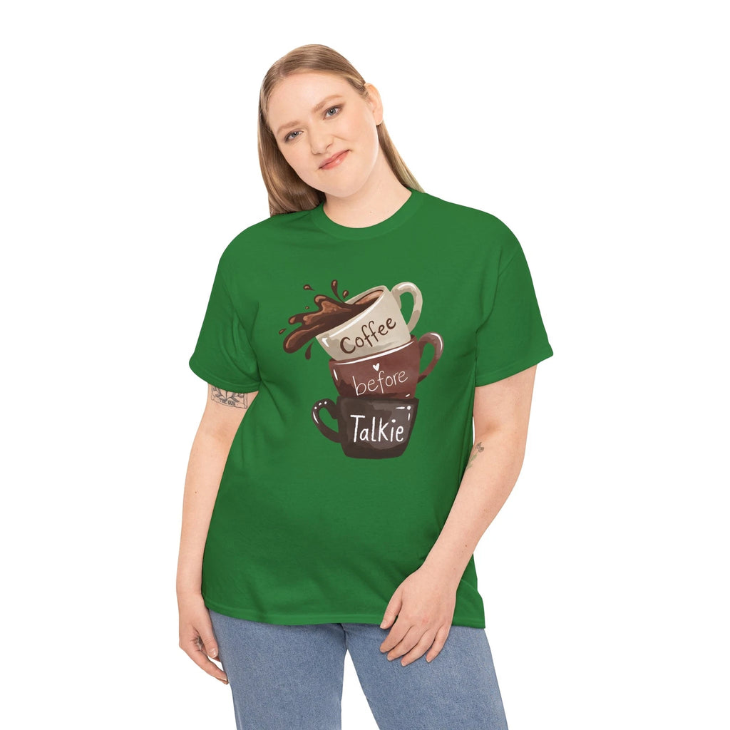 Coffee & Sarcasm T-Shirt | Funny Caffeine Lover Coffee before talkie