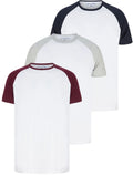 Tokyo Laundry Men's T-Shirt Multi Pack of 3 Raglan Sleeve Cotton Baseball Top