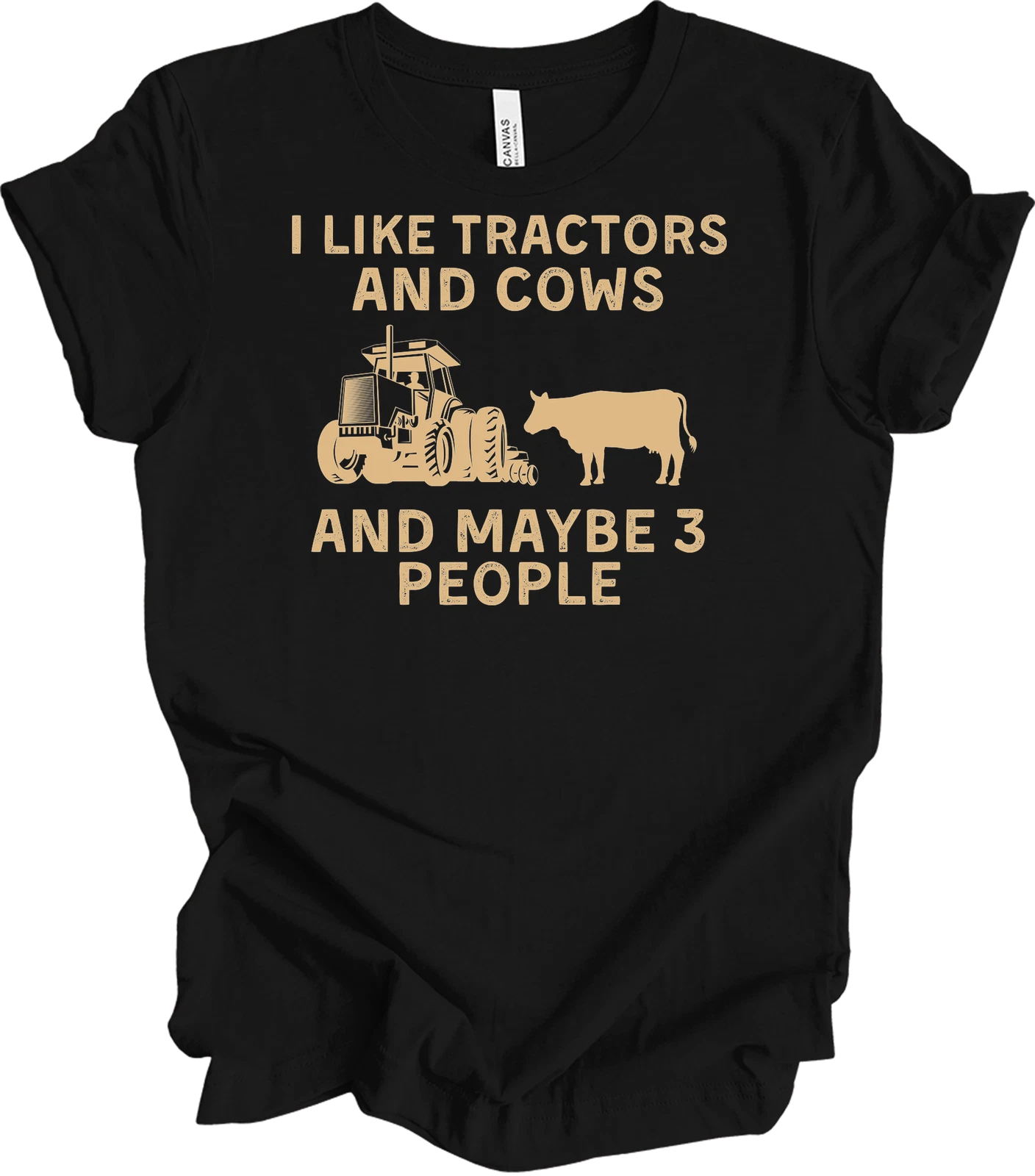 I Like Tractors and Cows Maybe 3 People Funny Farmer Gift T-Shirt Vintage Retro