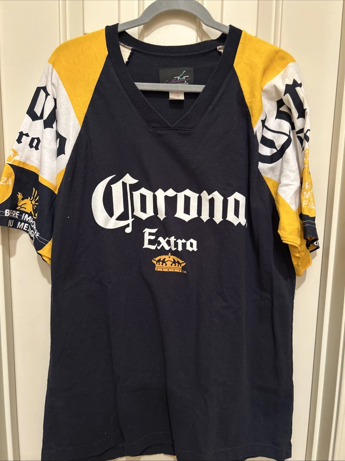 Corona Extra Vintage Calhoun Adult Shirt Large Short Sleeve Relaxed Fit Beer