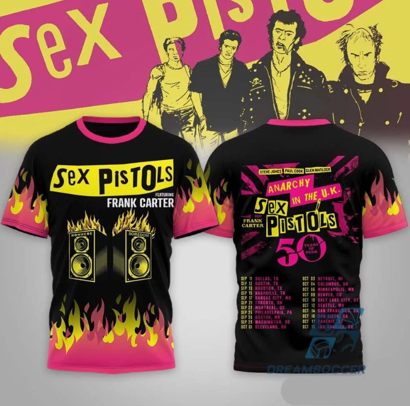 Sex Pistols Featuring Frank Carter 50 Years of Punk Anarchy Tour T-Shirt M875