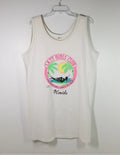 Vtg Lazy Girls Club White Neon Graphic Tank Top Shirt Mrs Love UNLTD Men XL USA