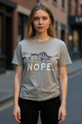 Funny Cat Nope Lazy Cat Grey Gray Cat Lady Cat Lovers Gift T-Shirt LOL Crazy EUC