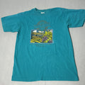 Vintage Single Stitch British Columbia Wine Festival Turquoise Shirt Size Large
