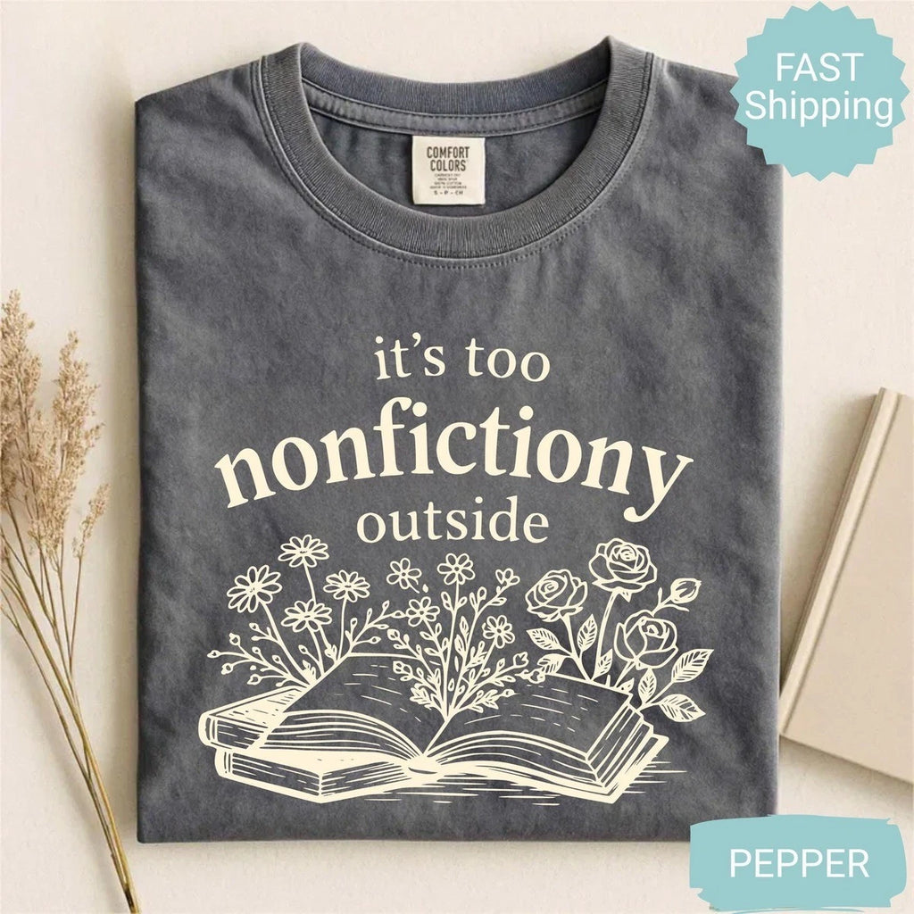 Floral Booktrovert Graphic T-Shirt Funny Introvert Fiction Reader Tee Gift