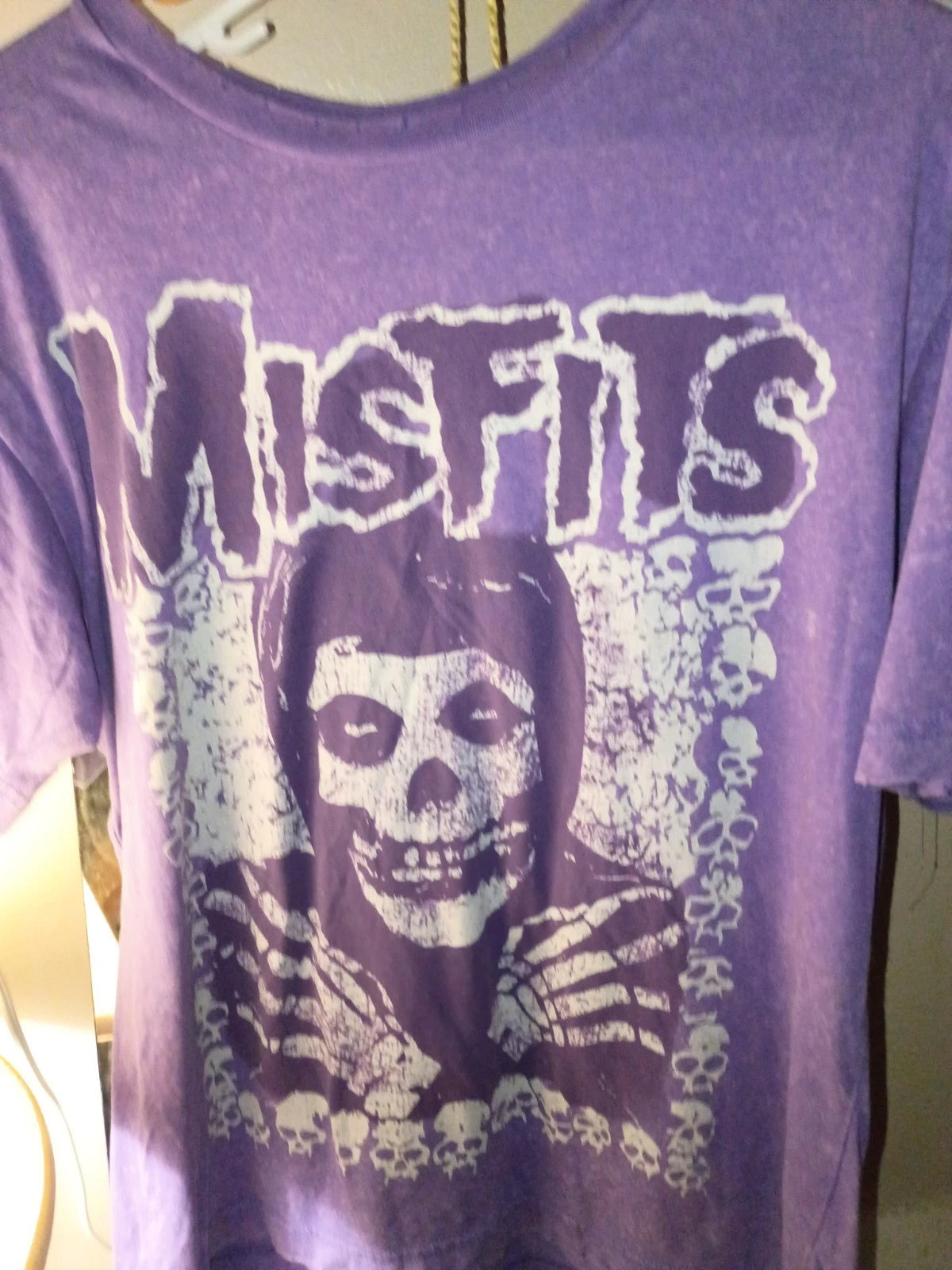 Misfits Purple Distressed 3XL T-Shirt 2022 Acid Wash Punk Rock Horror Danzig