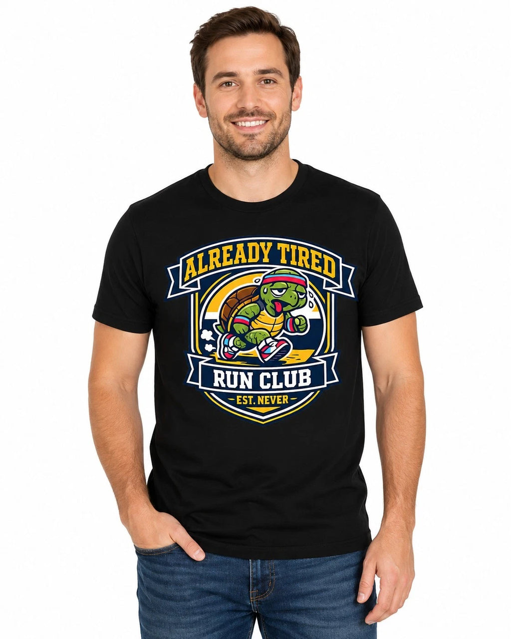 Already Tired Run Club Shirt Funny Tortoise Lazy Runner Graphic Tee Gift For Men