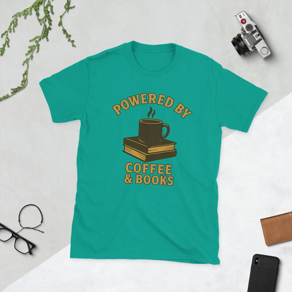 Powered by Coffee & Books Graphic Tee Unisex Reading Shirt Gift for Book Lovers