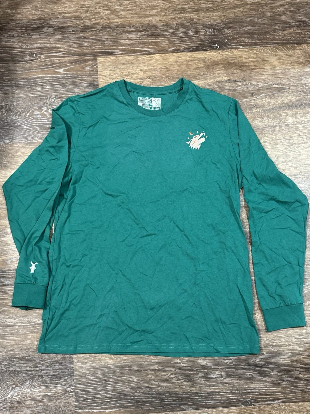 Dutch Bros Coffee Killer Coffee Skull Graphic Green Long Sleeve Crew Neck Tee XL