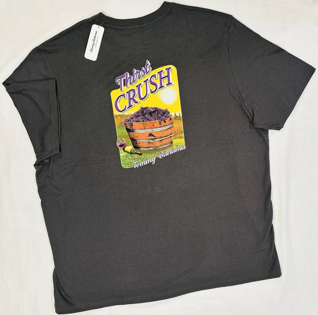 Tommy Bahama Mens THIRST CRUSH T-shirt XXL Gray NWT Vineyard Wine Sonoma Winery