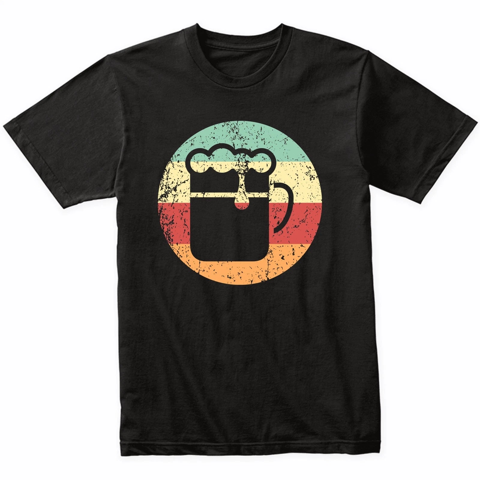 Craft Beer Drinker Shirt - Retro Beer Glass T-Shirt - Retro Colors
