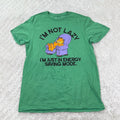 Garfield Graphic T-Shirt Men's Medium I'm Not Lazy Energy Saving Mode Green Tee