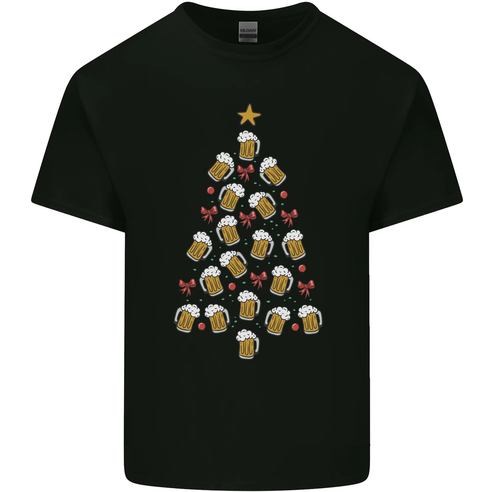 Beer Christmas Tree Mens Light Cotton T-Shirt