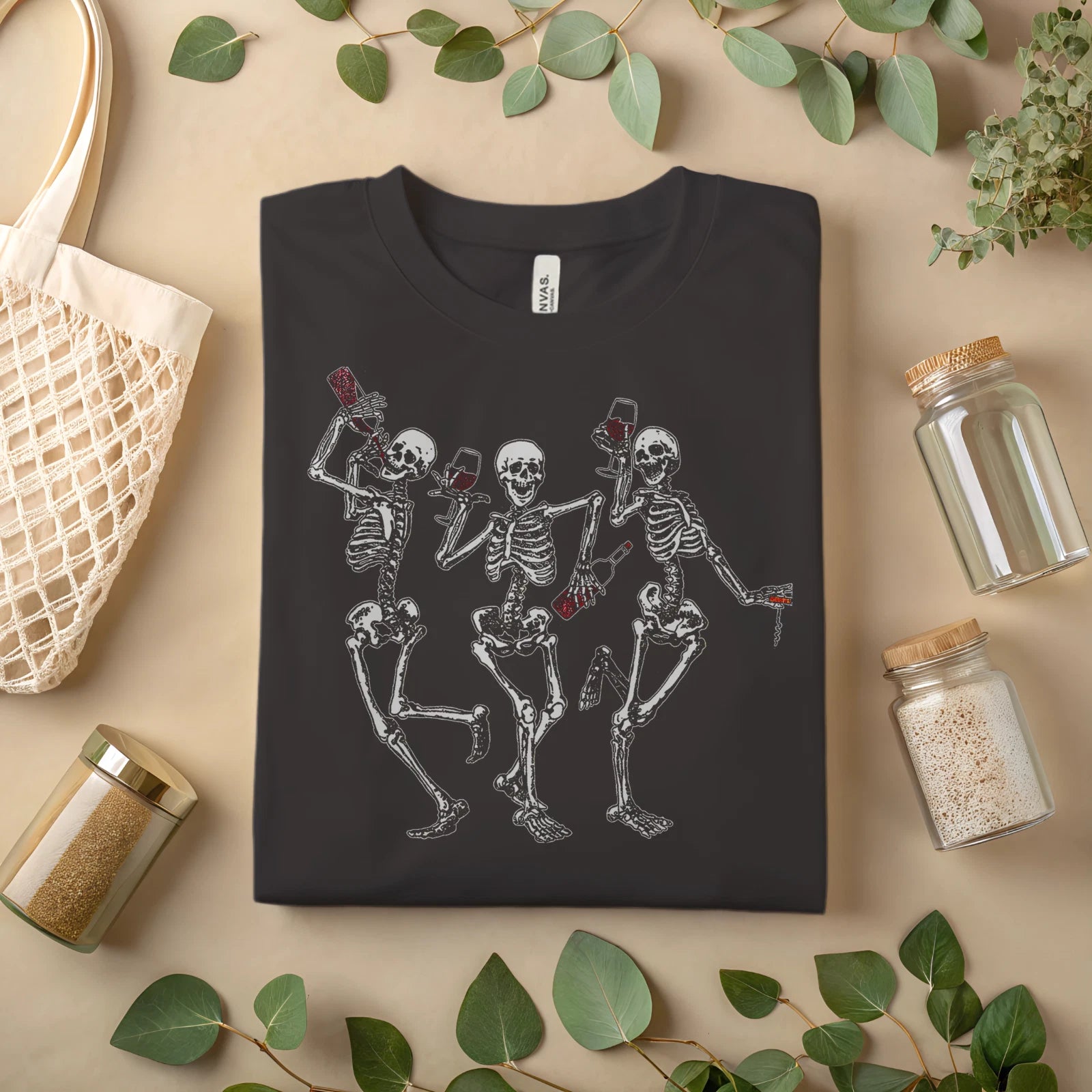 Funny Skeleton Wine Shirt – Halloween Party T-Shirt A401
