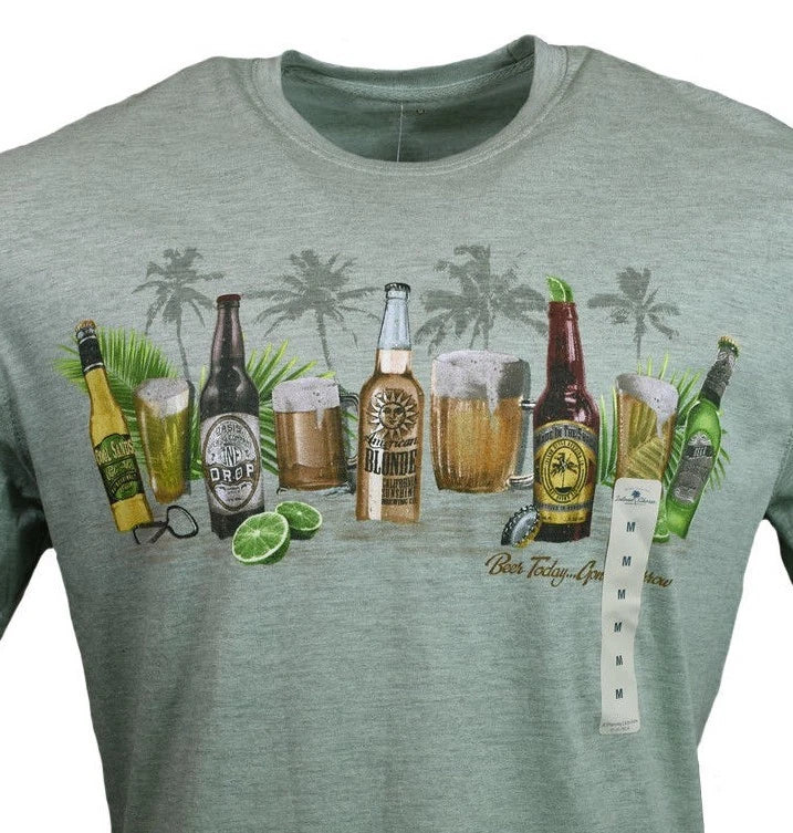 Men's T-shirt "Beer Today Gone Tomorrow" Island Shores-Bahama Beach Vacation NWT
