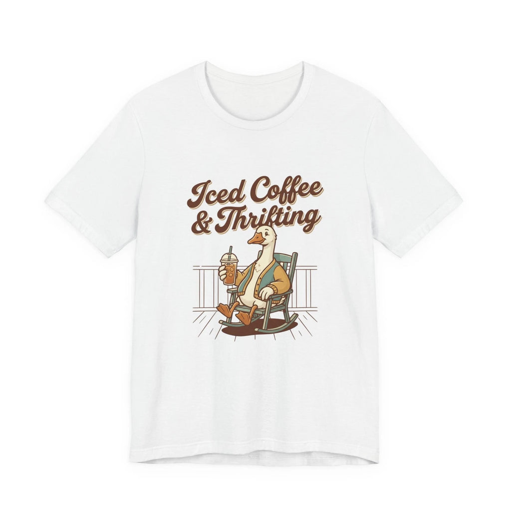 Iced Coffee & Thrifting Goose Tee | Vintage Style Graphic T-Shirt