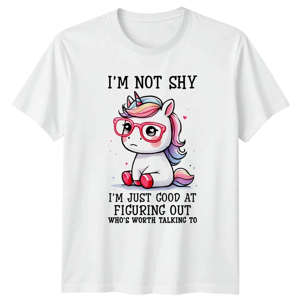 Im Not Shy Im Just T-Shirt Unicorn Introvert Humor Birthday Gift For Him And Her