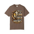 Man of God Lion Cross design T-Shirt | Husband Dad Protector Hero