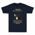 Drink Coffee T-Shirt When Funny Cat Cat Black First Wake I Rules Graphic Men Up
