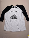 Beer Church Brewing Co Raglan Baseball T-XL Drink Eat Repent Repeat Graphic Tee