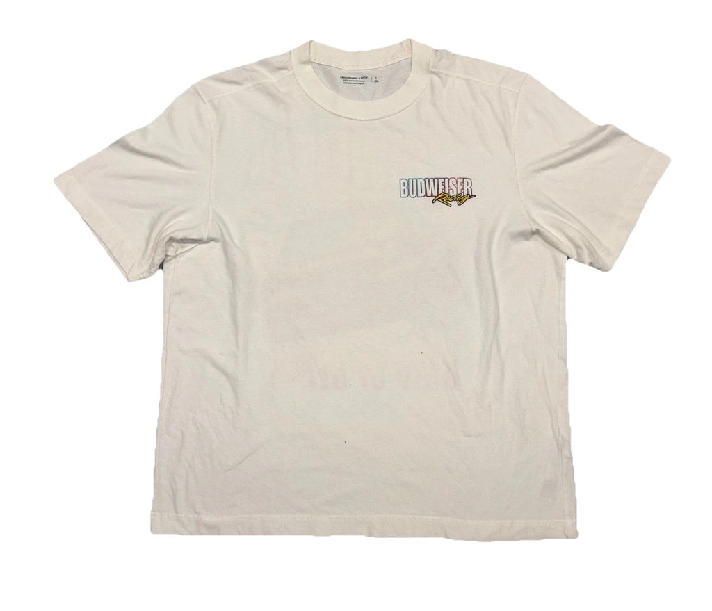 Abercrombie & Fitch Essentials Vintage Fit S/S Budweiser Racing Team Shirt SZ.L