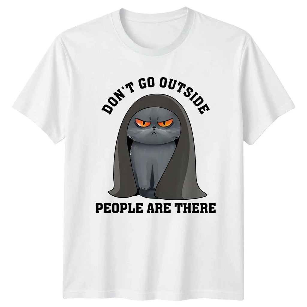 Dont Go Outside People Are T-Shirt Grumpy Cat Introvert