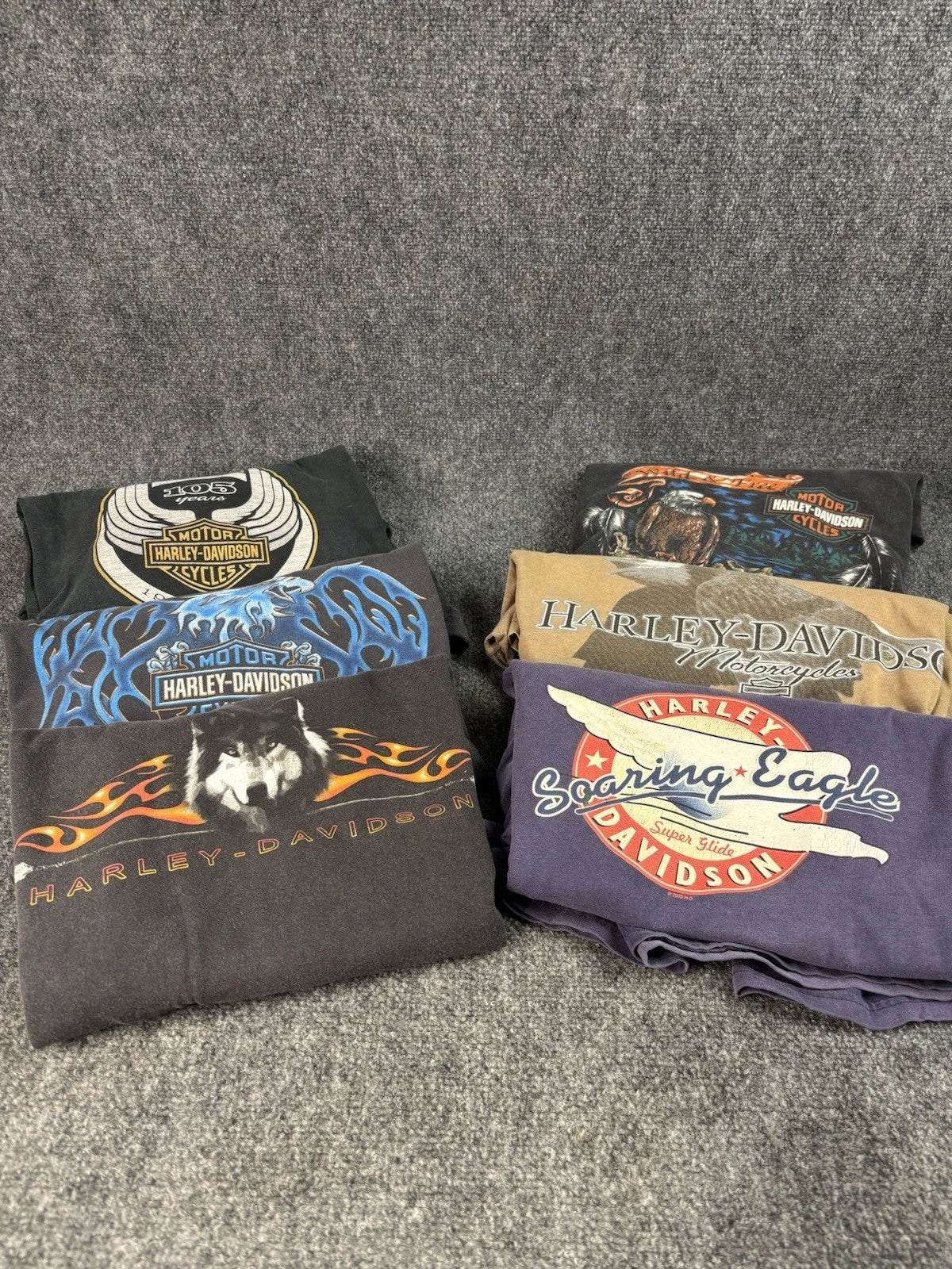 Lot of 6 Vintage Y2K 2000s Harley Davidson Tees Size XL Motorcycle Biker USA HTF