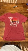 Lazy J Ranchwear Men's Size M with Bull Logo T-Shirt  Red