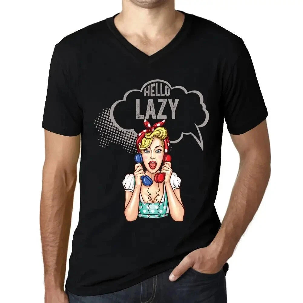 Men's Graphic T-Shirt Hello Lazy Eco-Friendly Limited Edition Short Sleeve