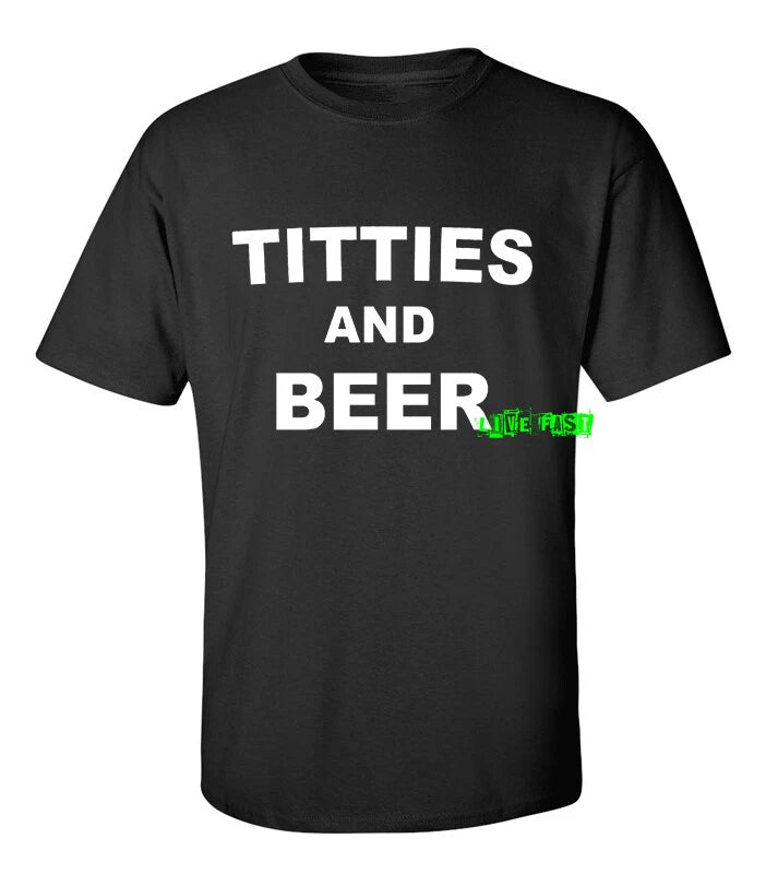 TITTIES AND BEER T SHIRT vintage 70s 80s nostalgia biker party vanner outlaw ftw