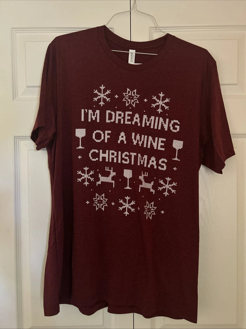 I’m Dreaming Of A Wine Christmas Mens XL Maroon Soft Cotton  T-Shirt NEW