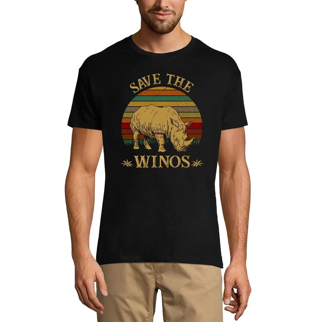 ULTRABASIC men's retro t-shirt Save The Winos Rhinos Wine retro Save The