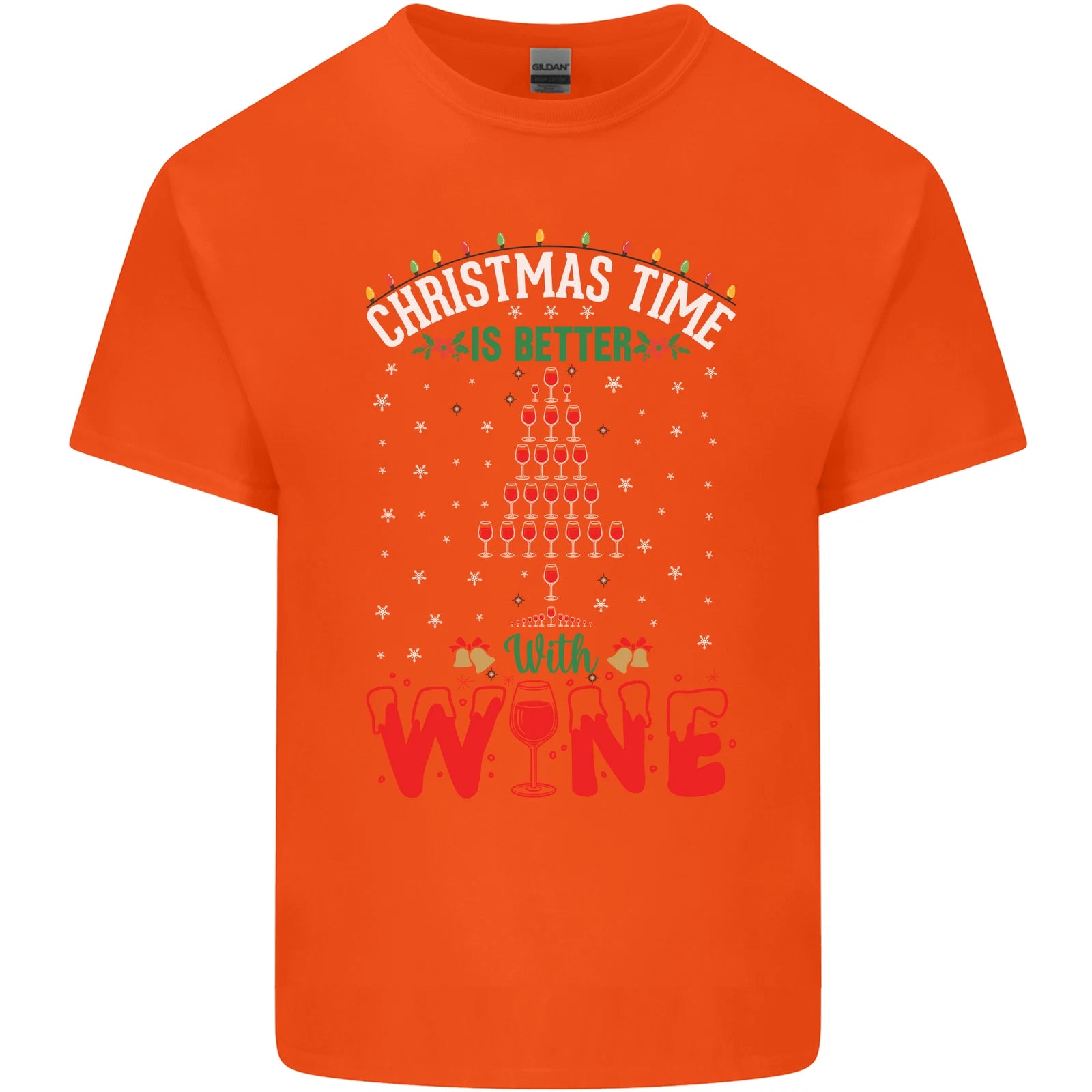 Christmas Better With Wine Funny Alcohol Mens Cotton T-Shirt Tee Top