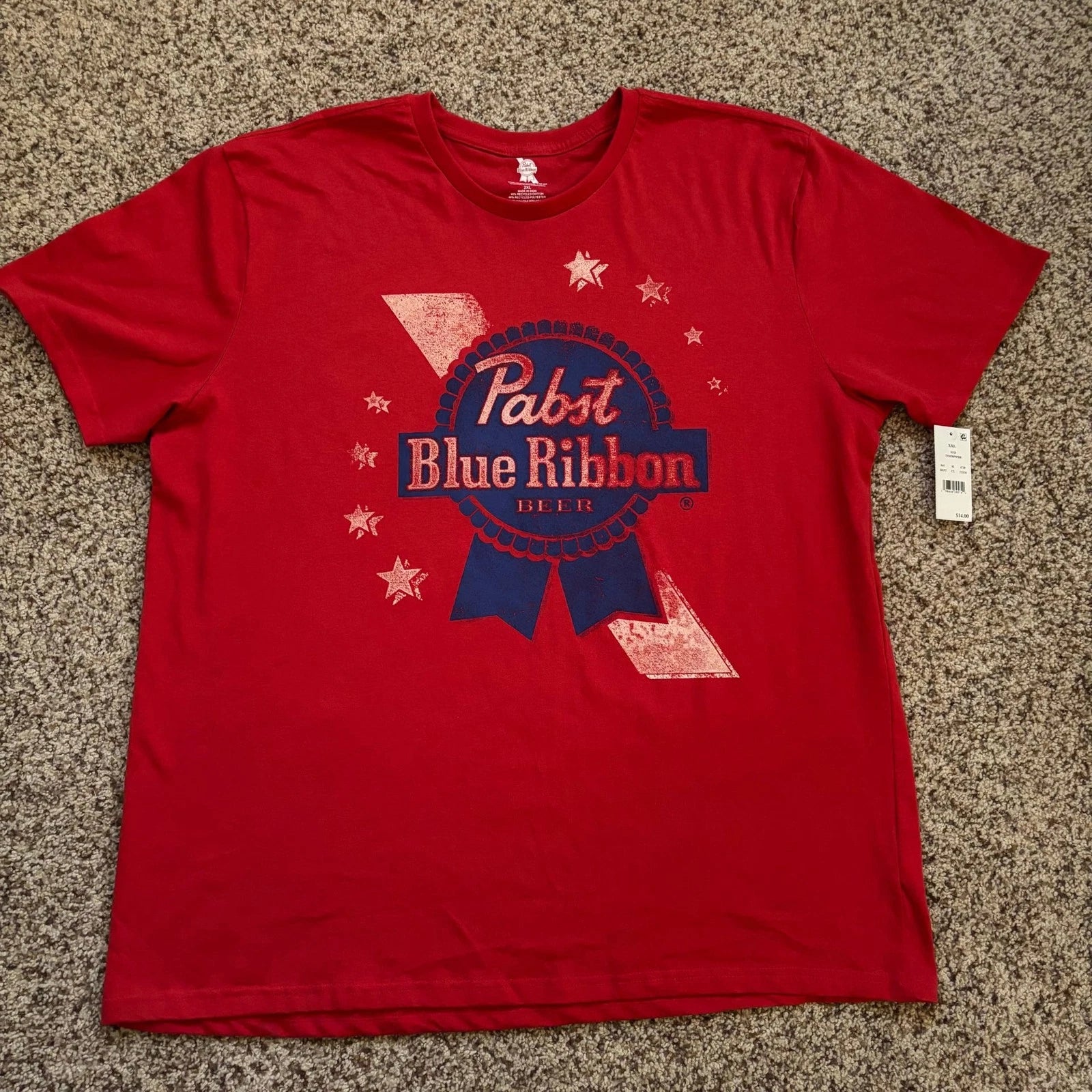 NWT Pabst Blue Ribbon Americana Red Graphic T-Shirt XL
