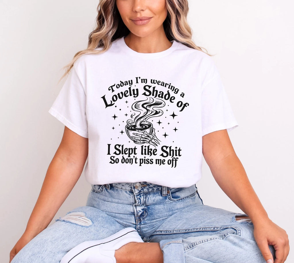 Lovely Shade Shirt, Funny Sarcastic Skeleton Coffee Tee, I Slept Like T-Shirt