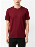 Men's Ice Silk Polyester Short Sleeve T-Shirt Regular Length Lightweight