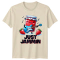 Just Jammin' T-Shirt Funny Strawberry Jam Playing Guitar Pun Tee