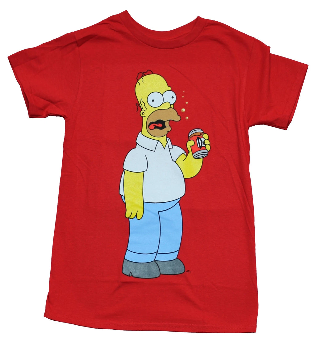The Simpsons New Adult T-Shirt - Homer Duff Beer Burp & Logo