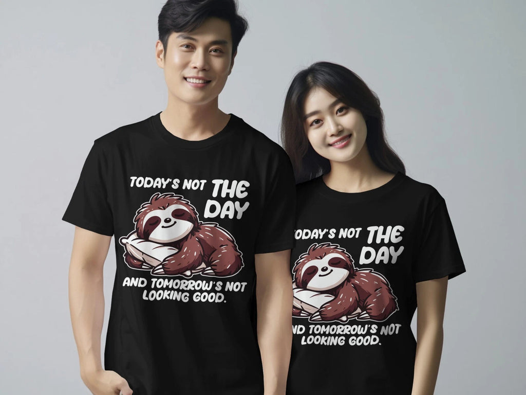 Lazy Animal Themed T-Shirt Tired Design Animal Lovers Funny Gift Unisex Tee Logo