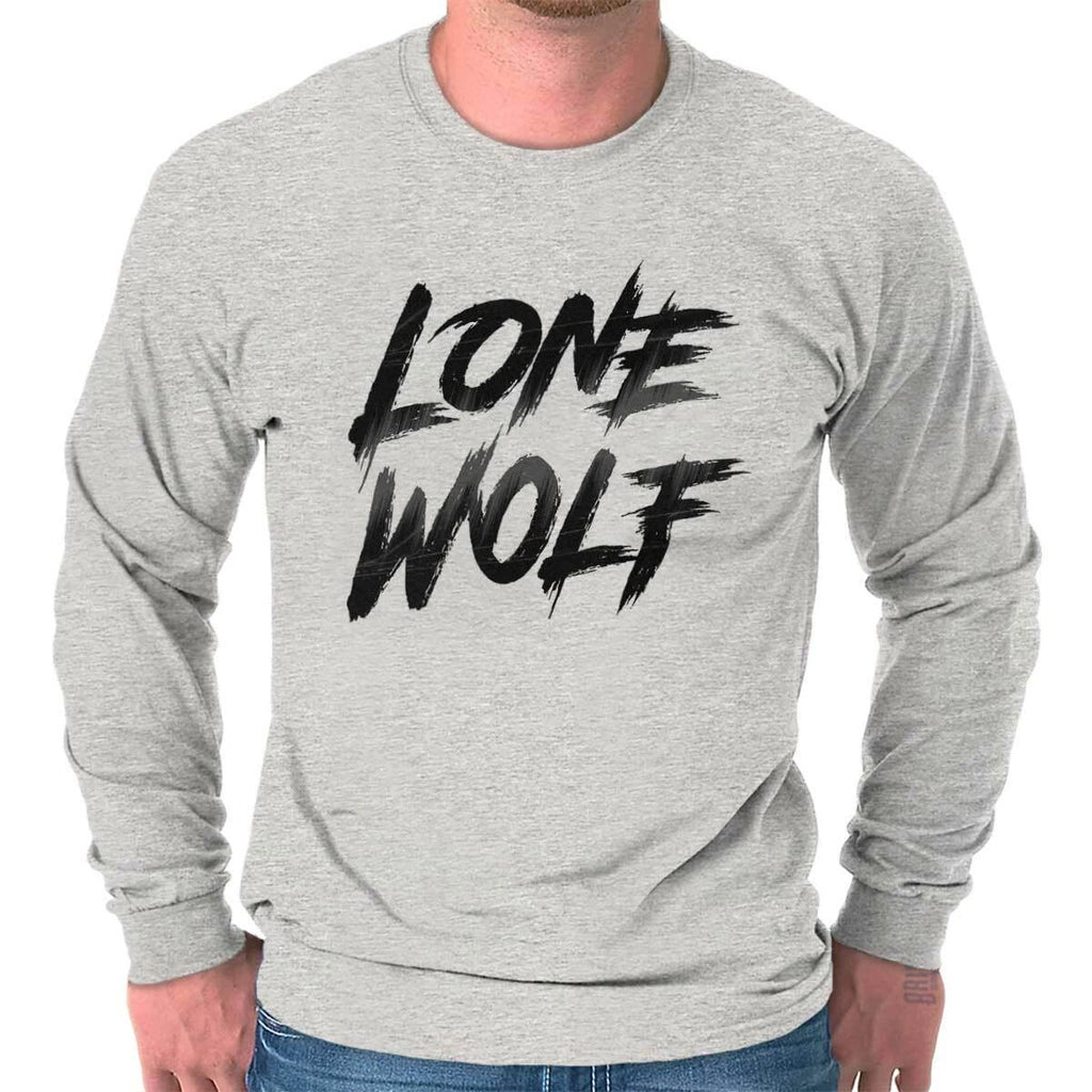 Lone Wolf Introvert Pack Workout Antisocial Long Sleeve Tshirt Tee for Adults