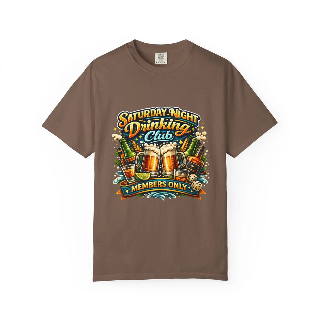 Saturday Night Drinking Club T-shirt | Beer Glasses, Bottles, Members Only