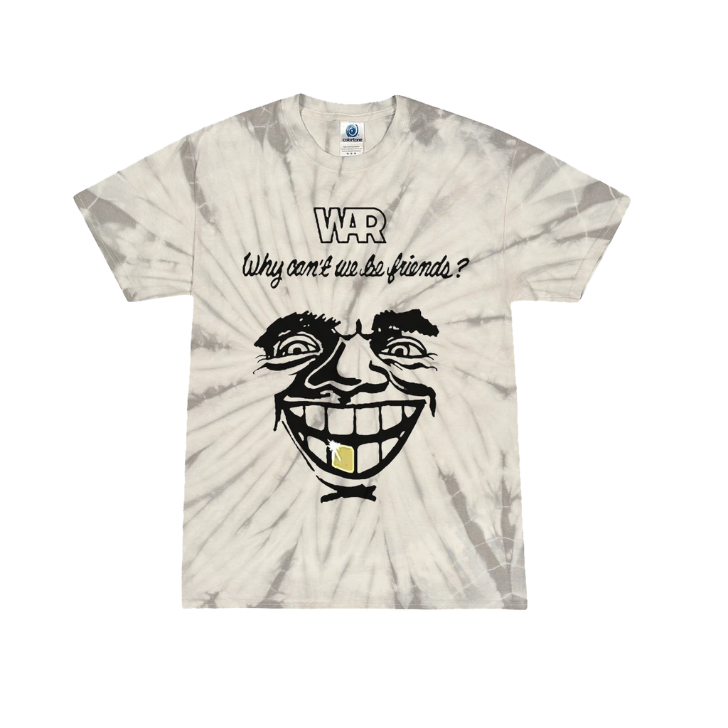 War Tie-Dye Shirt Why Can't We Be Friends - spill the wine - vintage