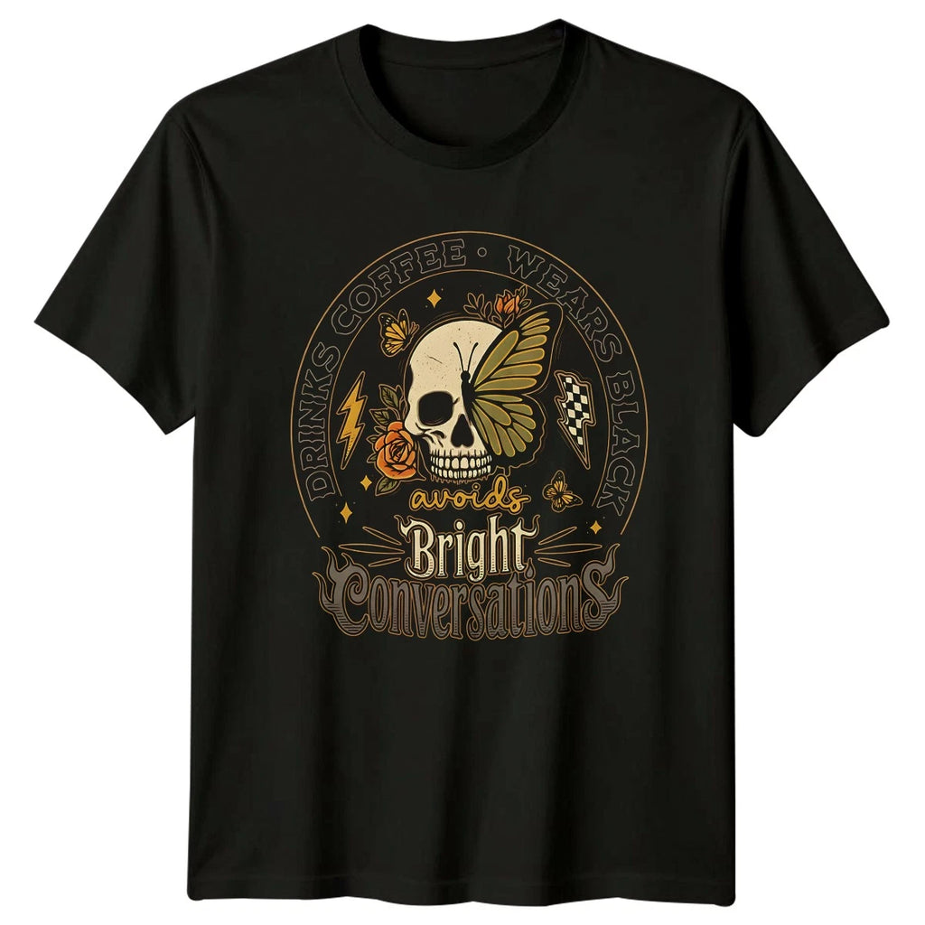 Drinks Coffee Wears Black Avoids T-Shirt Sarcastic Introvert Coffee Lifestyle