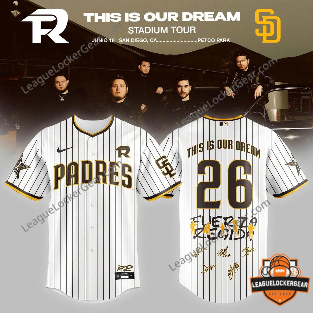San Diego Padres Fuerza Regida This Is Our Dream Stadium Tour Baseball Jersey