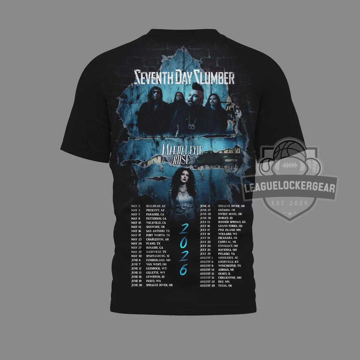 Seventh Day Slumber Tour With Magdalene Rose T-Shirt
